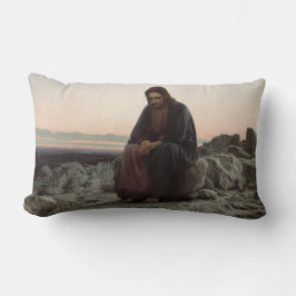 Christus in de wildernis (door Ivan Kramskoi) Kussen