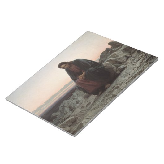 Christus in de wildernis (door Ivan Kramskoi) Notitieblok (Schuin)