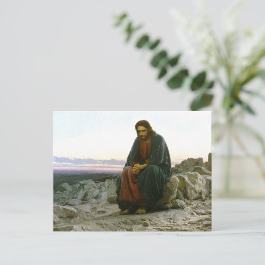 Christus in de woestijn briefkaart (Staand voorkant)