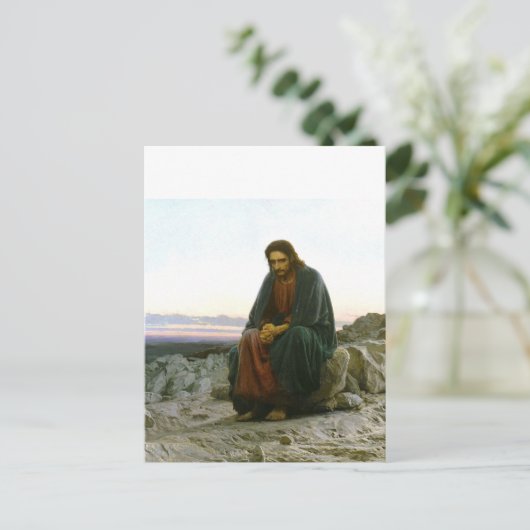 Christus in de woestijn briefkaart (Staand voorkant)