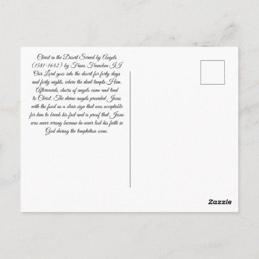 Christus in de woestijn briefkaart (Achterkant)
