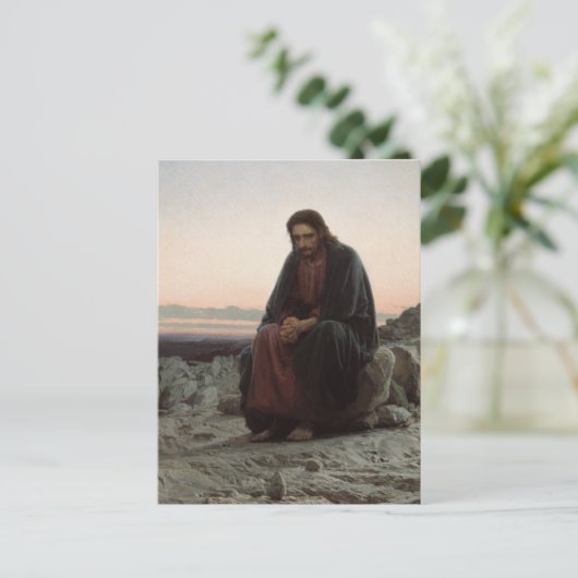 Christus in de woestijn briefkaart (Staand voorkant)