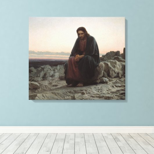 Christus in de woestijn canvas afdruk (Insitu (Houten vloer))