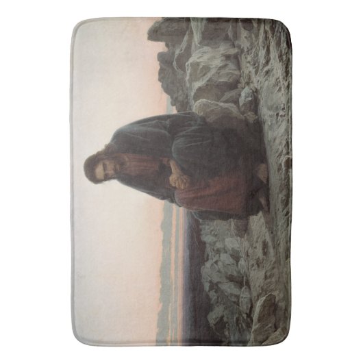 Christus in de woestijn (door Ivan Kramskoi) Badmat (Voorkant Verticaal)