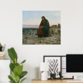Christus in de woestijn door Ivan Nikolaevich Kram Poster (Thuiskantoor)