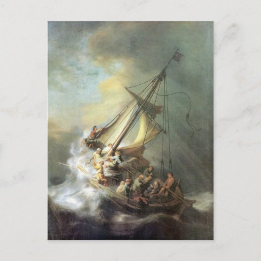 Christus in een storm op het zee van Galilee - Rem Briefkaart (Voorkant)