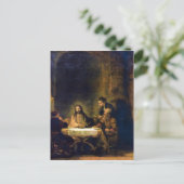 Christus in Emmaus door Rembrandt Briefkaart (Staand voorkant)