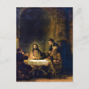 Christus in Emmaus door Rembrandt Briefkaart
