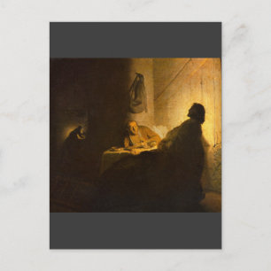 Christus in Emmaus door Rembrandt Briefkaart
