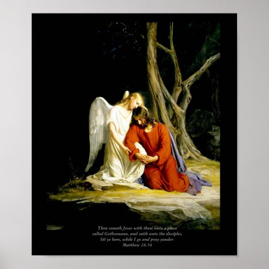Christus in Gethsemane Bloch Fine Art Canvas Afdru Poster (Voorkant)