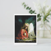 Christus in Gethsemane (gelabeld) Feestdagenkaart (Staand voorkant)