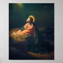 Christus in Gethsemane Heinrich Hofmann Schilderij