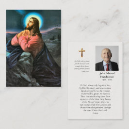 Christus in Gethsemane-herdenkingsgebedskaart Plaatskaartje
