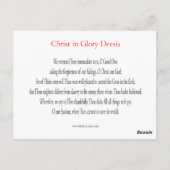 Christus in Glory Prayer Card Briefkaart (Achterkant)