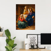 Christus in het huis van Martha en Maria Poster (Thuiskantoor)