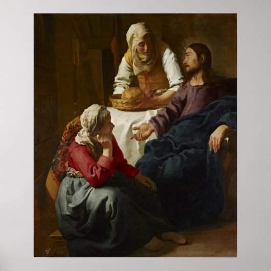 Christus in het huis van Martha en Maria Poster (Voorkant)