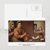 Christus in het huis van Martha en Mary Briefkaart (Voorkant / Achterkant)