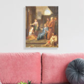 Christus in het Huis van Martha en Mary Canvas Afdruk (Insitu (Woonkamer))
