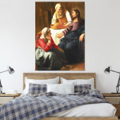 Christus in het Huis van Martha en Mary Canvas Afdruk (Insitu (Slaapkamer))