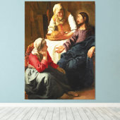 Christus in het Huis van Martha en Mary Canvas Afdruk (Insitu (Houten vloer))