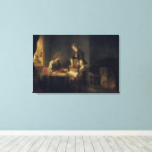 Christus in het Huis van Martha en Mary Canvas Afdruk (Insitu (Houten vloer))