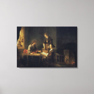 Christus in het Huis van Martha en Mary Canvas Afdruk