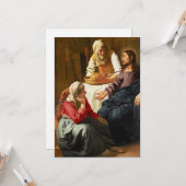 Christus in het Huis van Martha en Mary Kaart (Voorkant / Achterkant in situ)