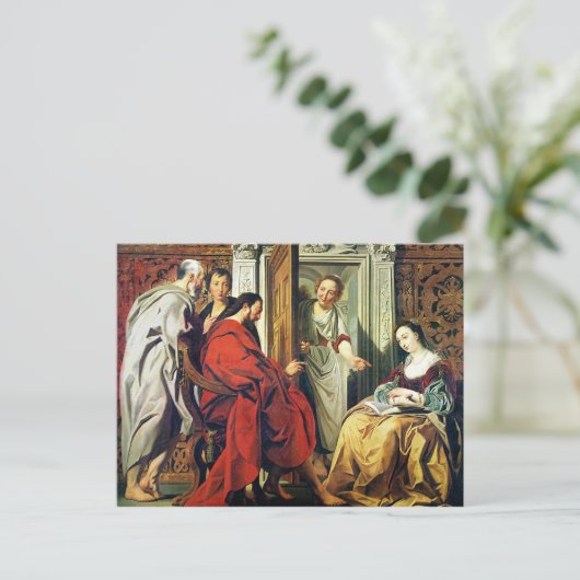 Christus in het Huis van Martha en Mary van Bethan Briefkaart (Staand voorkant)