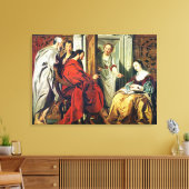 Christus in het Huis van Martha en Mary van Bethan Canvas Afdruk (Insitu (Woonkamer))