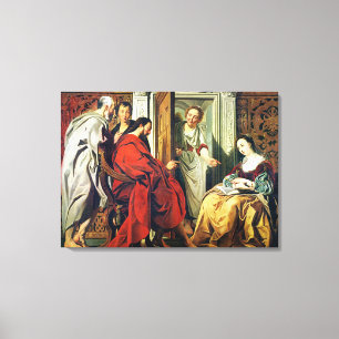 Christus in het Huis van Martha en Mary van Bethan Canvas Afdruk