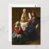 Christus in het Huis van Martha en Mary (Vermeer) Briefkaart (Voorkant / Achterkant)