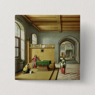 Christus in het Huis van Martha en Mary Vierkante Button 5,1 Cm