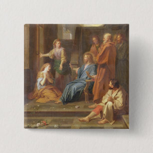 Christus in het Huis van Martha en Mary Vierkante Button 5,1 Cm