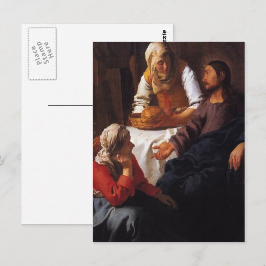 Christus in het huis van Mary & Martha Briefkaart (Voorkant / Achterkant)