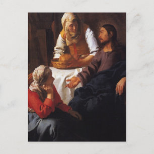 Christus in het huis van Mary & Martha Briefkaart