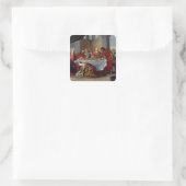 Christus in het huis van Simon de Pharisee Vierkante Sticker (Tas)