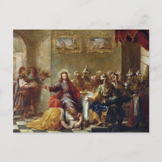 Christus in het huis van Simon the Pharisee, 1660 Briefkaart (Voorkant)