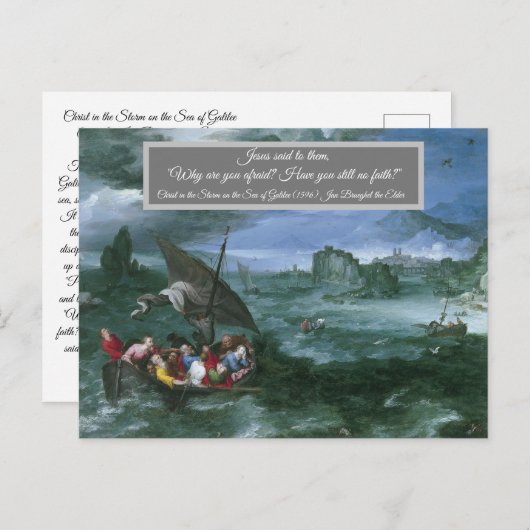 Christus in het Storm Briefkaart (Voorkant / Achterkant)