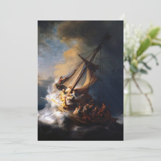 Christus in het Storm op het Zee van Galilea Bedankkaart (Staand voorkant)