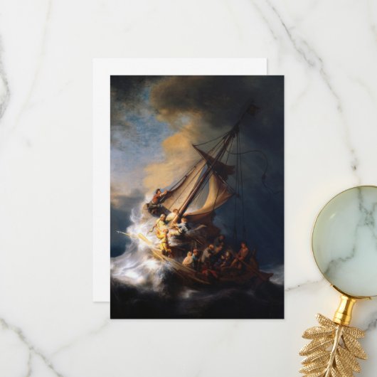 Christus in het Storm op het Zee van Galilea Bedankkaart (Voorkant / Achterkant in situ)