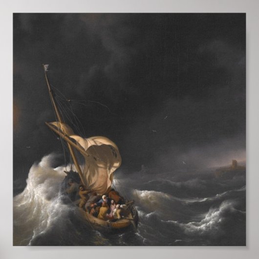 Christus in het Storm op het Zee van Galilea c. 16 Poster (Voorkant)