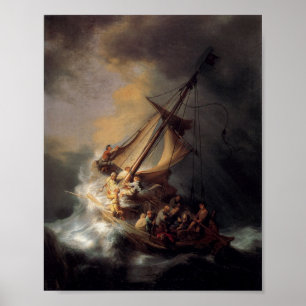 Christus in het Storm op het Zee van Galilea Poster