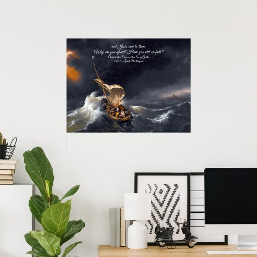 Christus in het Storm Poster (Thuiskantoor)