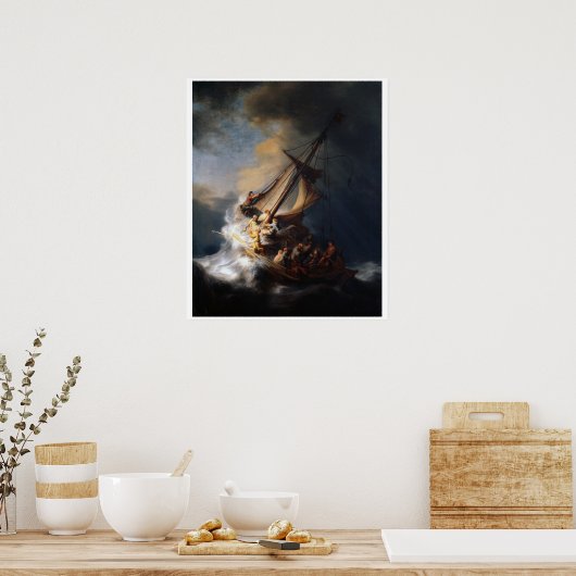 Christus in het Storm Poster van de Kunst (Keuken)