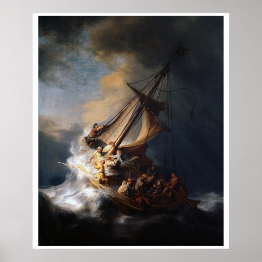 Christus in het Storm  Poster van de Kunst (Voorkant)