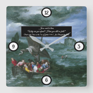 Christus in het Storm Vierkante Klok