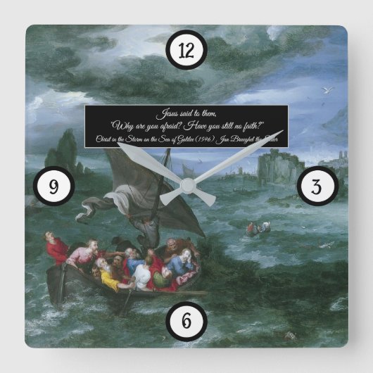 Christus in het Storm Vierkante Klok (Voorkant)