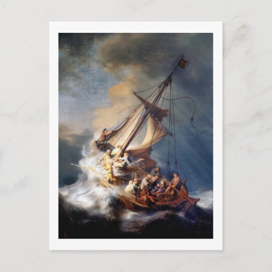 Christus in het Storm Zee van Galilea Briefkaart (Voorkant)