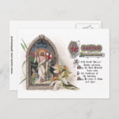 Christus in het venster van de Paaskerk met Narcis Feestdagenkaart (Voorkant / Achterkant)
