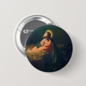 Christus in Hof van Gethsemane Schilderij Ronde Button 5,7 Cm (Voorkant /achterkant)